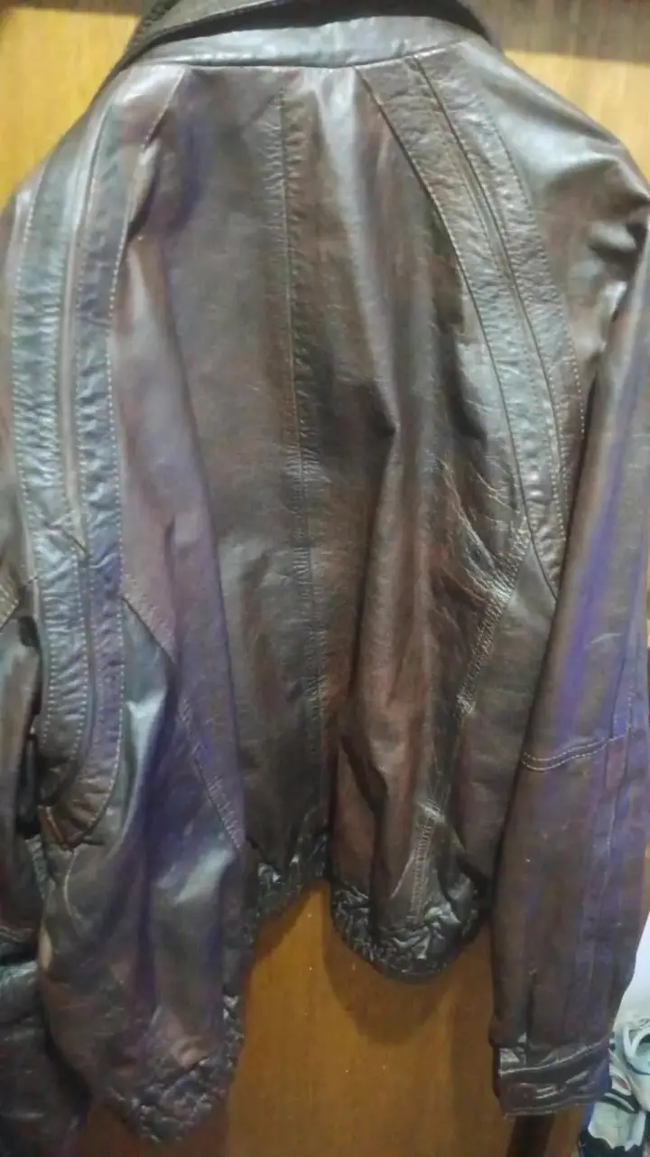 Chaqueta de cuero marrón vintage - 2