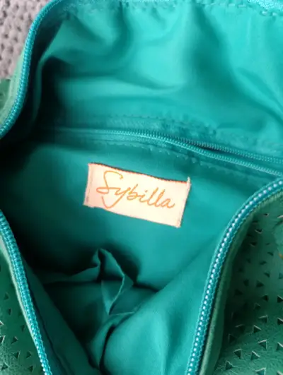 Cartera verde perforada Sybilla - miniatura 3