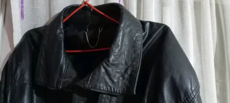 Chaqueta de cuero negra para hombre - 5