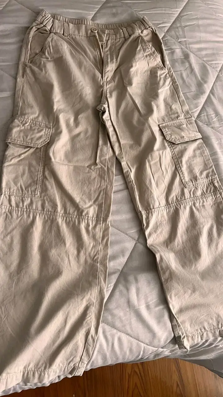 Pantalones color beige para niña H&M - 1