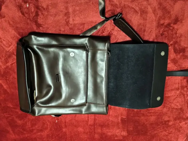 Mochila de cuero marrón FAHU ejecutiva - 3