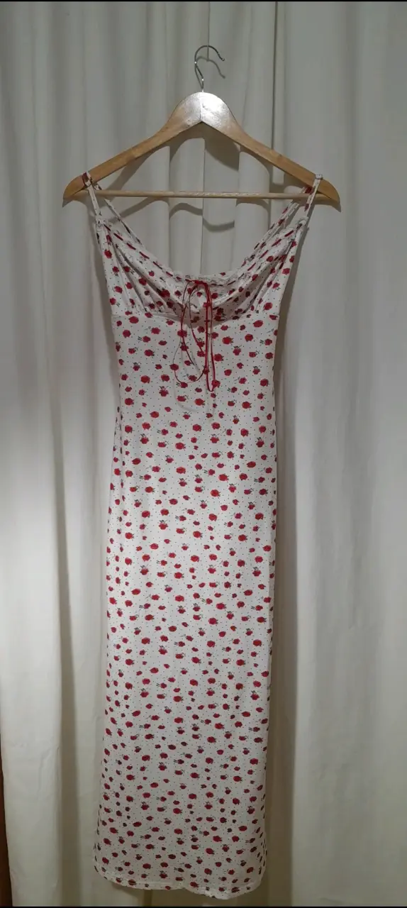 Vestido largo con estampado floral rojo de Shein - 1