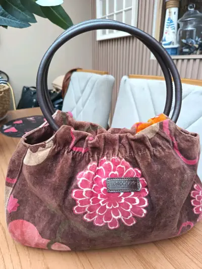 Bolso de hombro o mano Longchamp floral vintage - miniatura 1