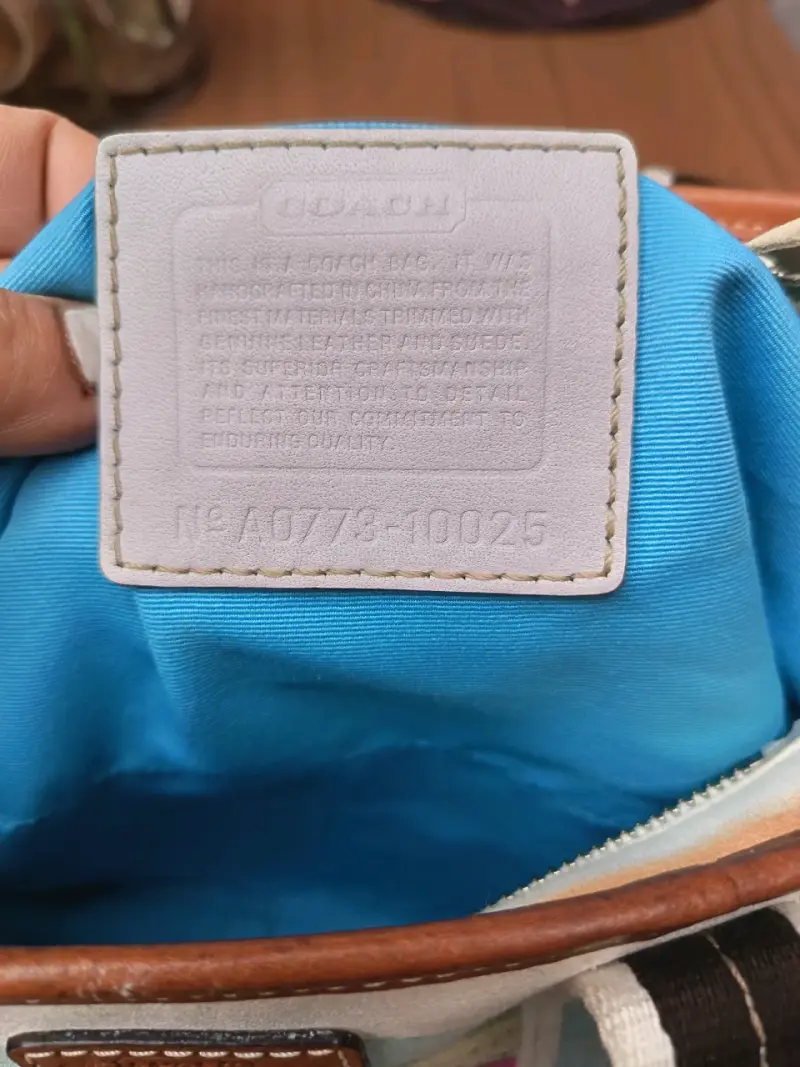 Bolso de mano Coach rayas multicolor - 4