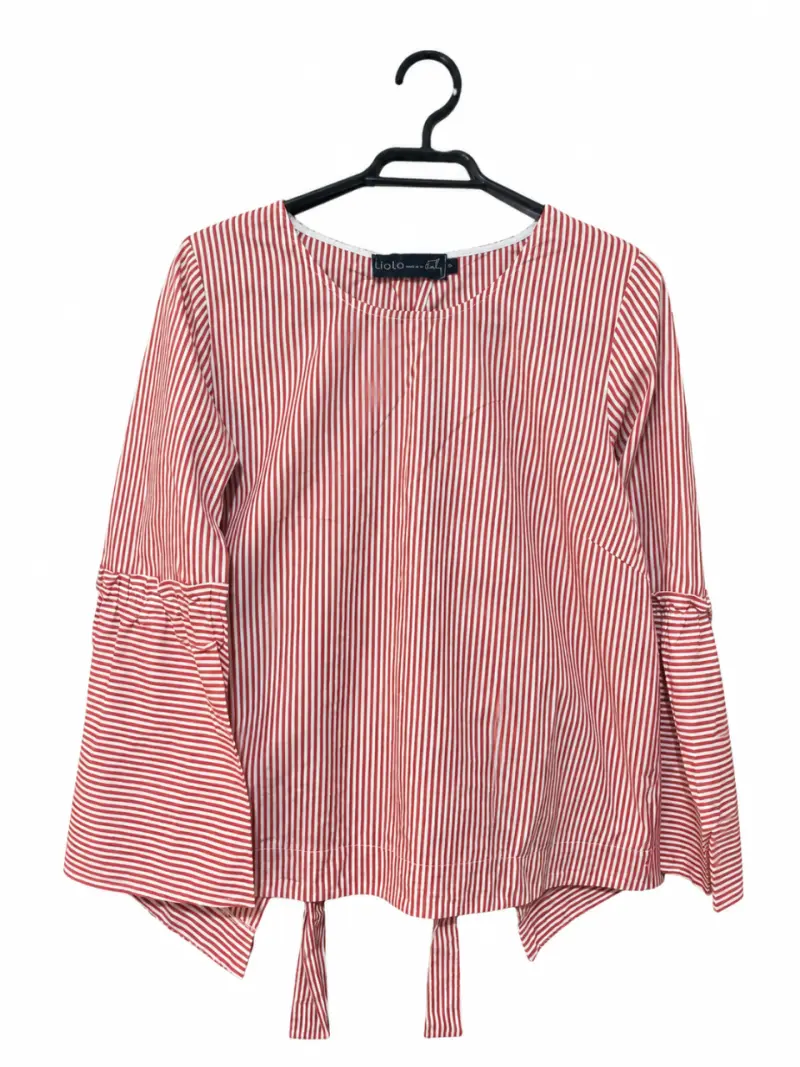 Blusa rayada roja con lazo Liola - 1