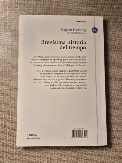 Libro Brevísima Historia del Tiempo de S. Hawking - miniatura 2