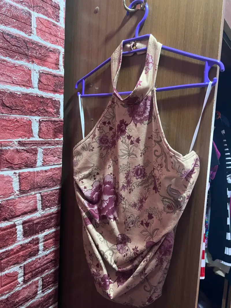 Vestido halter floral para mujer