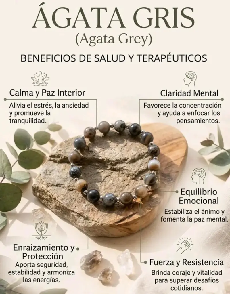 Pulsera de Piedras Naturales con Propiedades Energéticas - 1