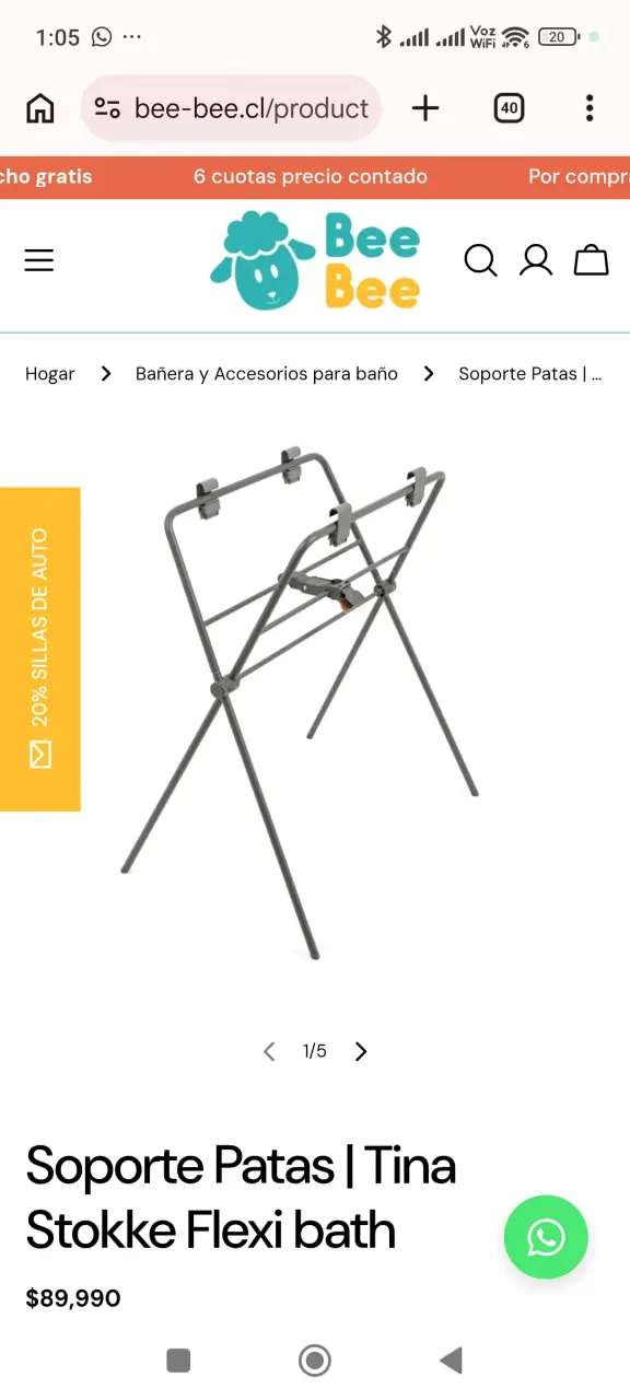 Soporte de patas para tina Stokke Flexi Bath - 5
