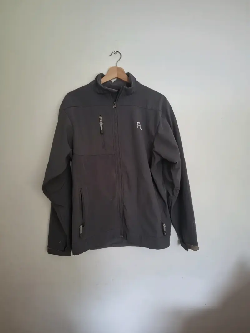 Chaqueta polar gris con cierre y bolsillos Talla M - 2