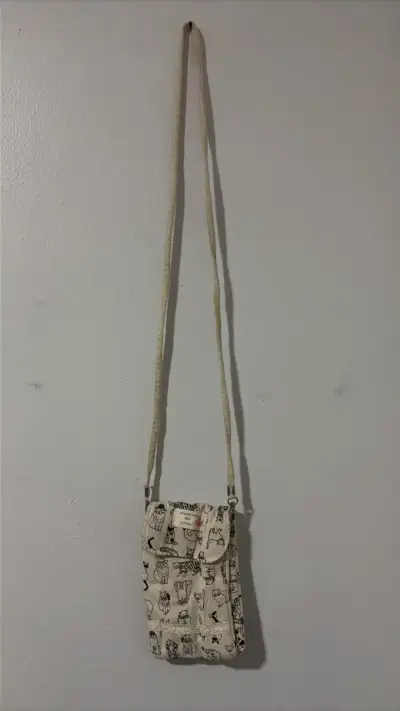 Bolso bandolera de algodón con estampado de gatos - miniatura 1