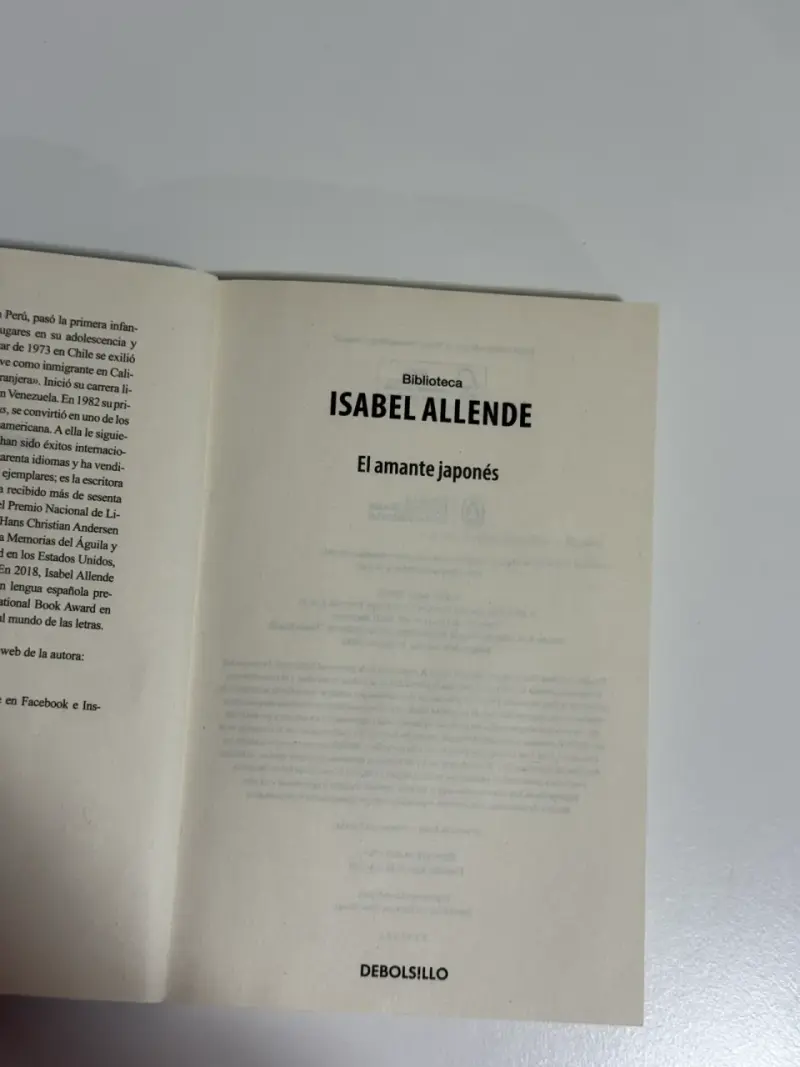 Libro 'El Amante Japonés' de Isabel Allende - 3