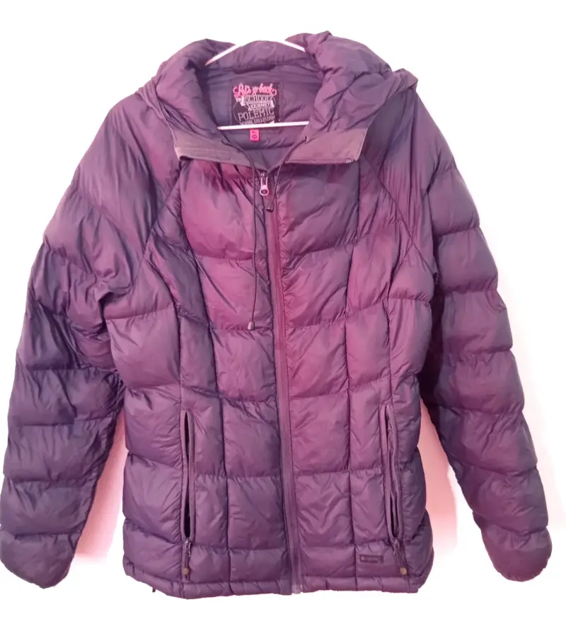 Parka Acolchada Polemic Mujer Morada Con Gorro - 1
