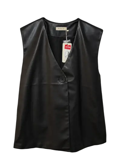 Chaleco de cuero negro Royalty elegante - miniatura 1