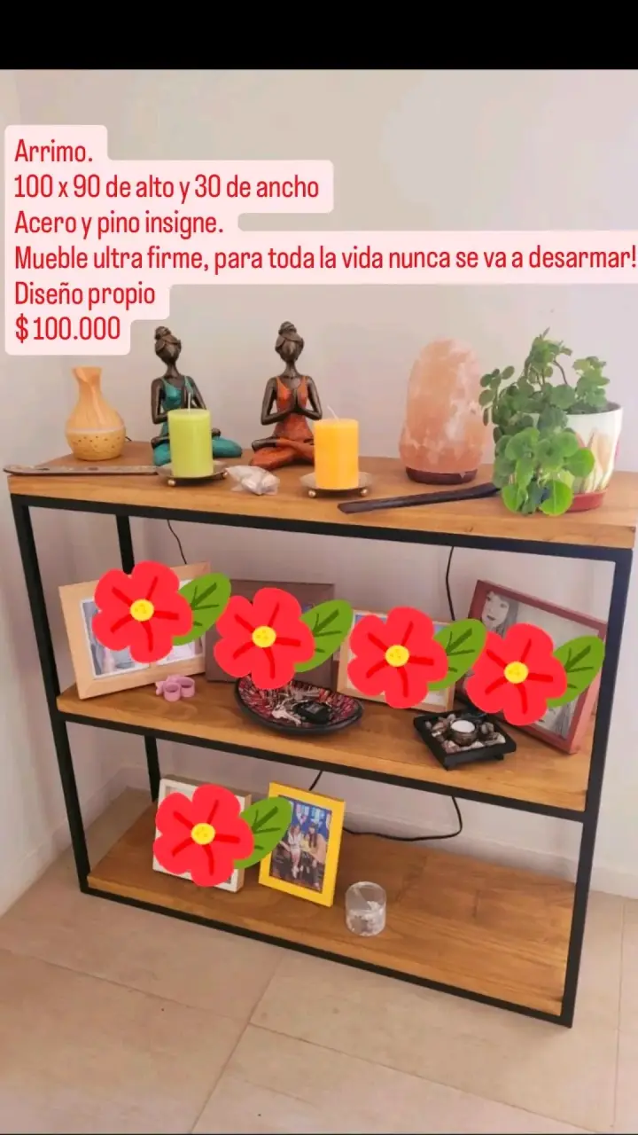 Arrimo de acero y madera diseño propio