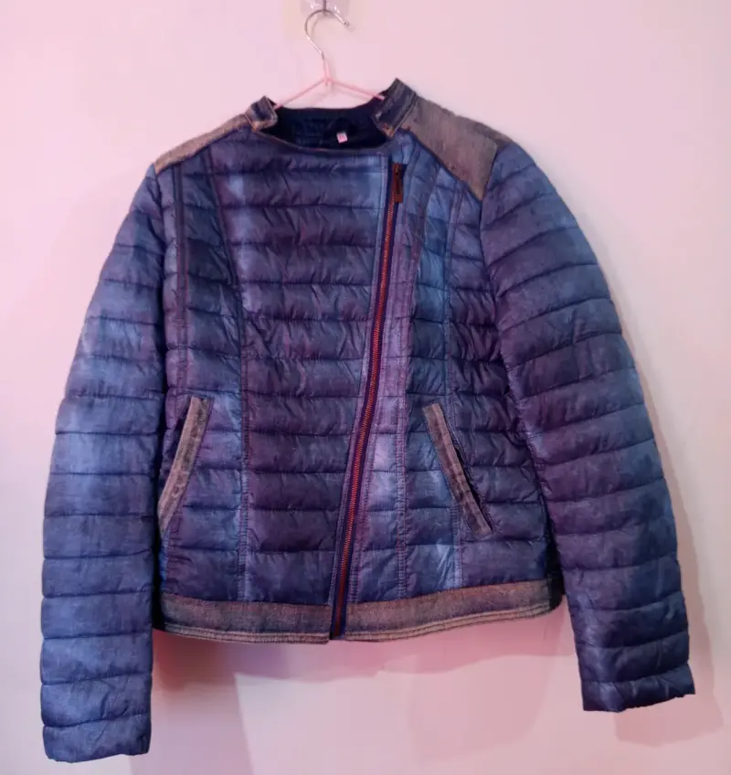 Parka Acolchada Polemic Mujer Azul Con Gorro Talla - 1