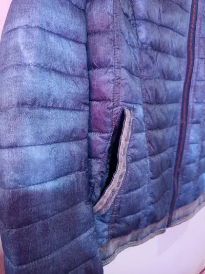 Parka Acolchada Polemic Mujer Azul Con Gorro Talla - miniatura 2