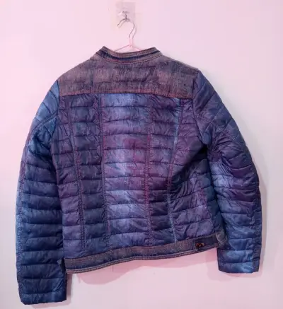 Parka Acolchada Polemic Mujer Azul Con Gorro Talla - miniatura 4