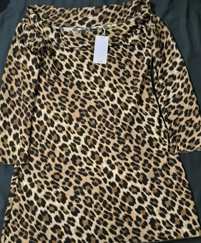 Vestido animal print MNG de tela italiana - 1