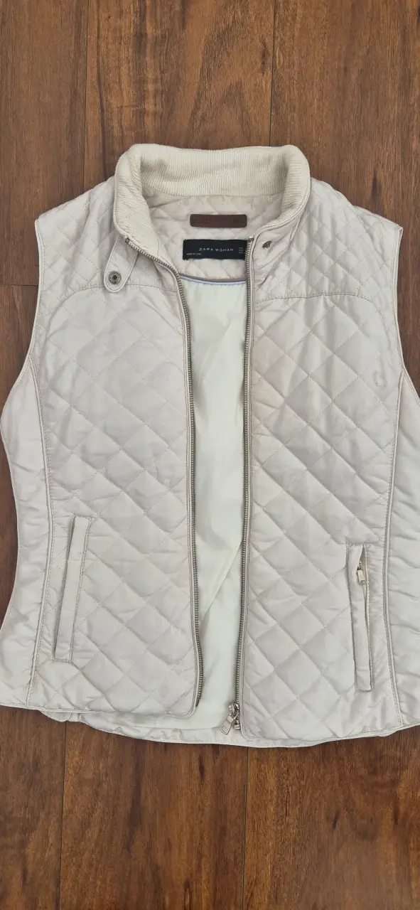 Chaleco acolchado blanco Zara Woman talla L - 3