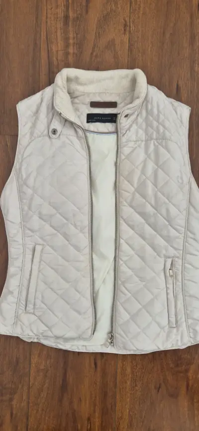 Chaleco acolchado blanco Zara Woman talla L - miniatura 3