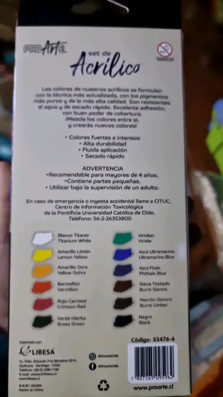 Set de Pintura Acrílica ProArte 12 Colores - 2