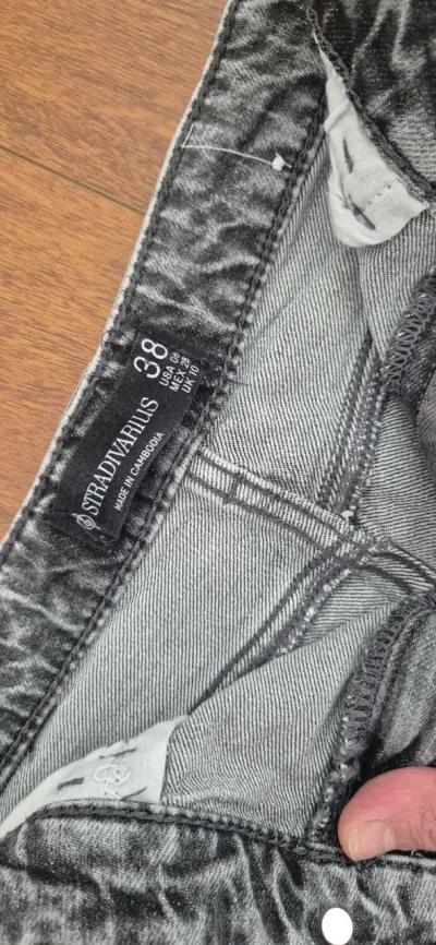 Falda larga de mezclilla gris Stradivarius - miniatura 2