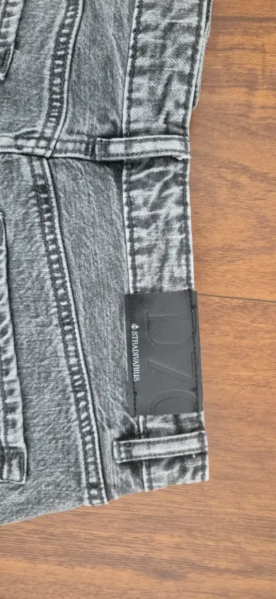 Falda larga de mezclilla gris Stradivarius - miniatura 3