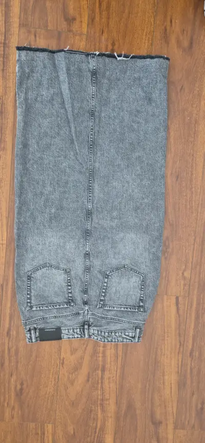 Falda larga de mezclilla gris Stradivarius - miniatura 5