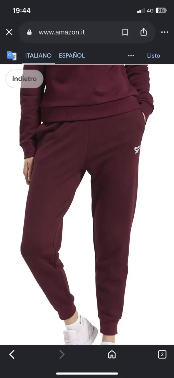 Pantalón de buzo deportivo Reebok, talla M - 5