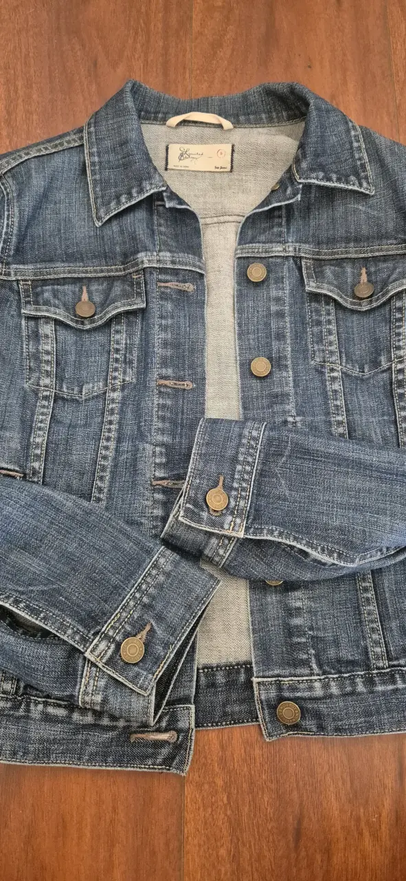 Chaqueta de mezclilla azul para mujer - 2