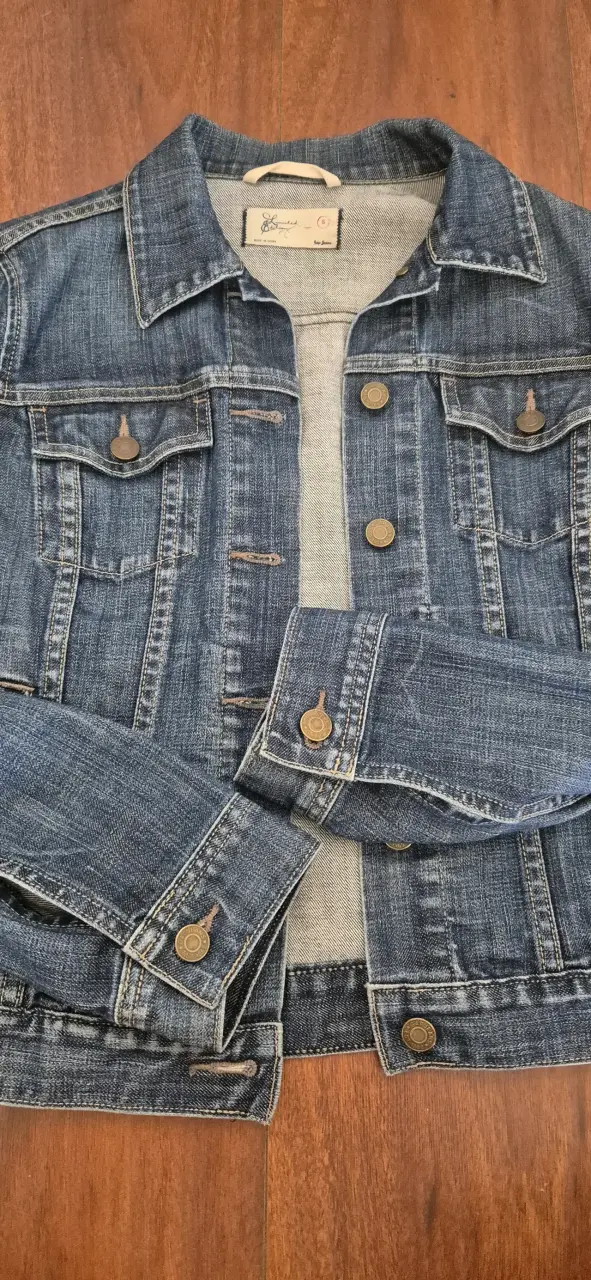 Chaqueta de mezclilla azul para mujer - 3