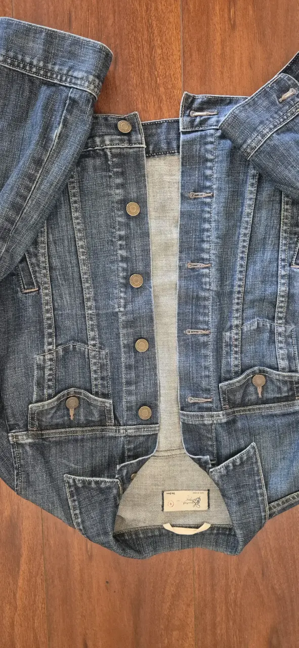 Chaqueta de mezclilla azul para mujer - 5