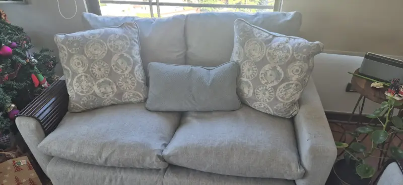 Sofá gris con cojines decorativos - 2