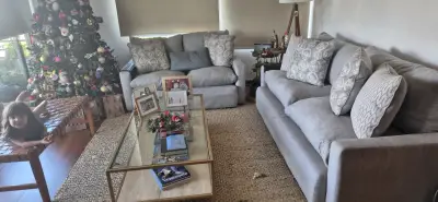 Sofá gris con cojines decorativos - miniatura 5
