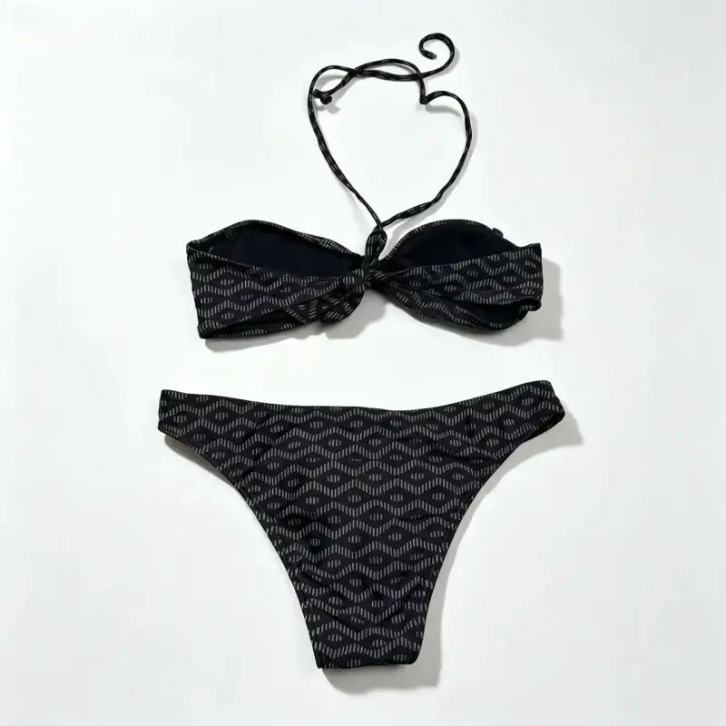 Bikini BBZ negro con diseño geométrico - 2