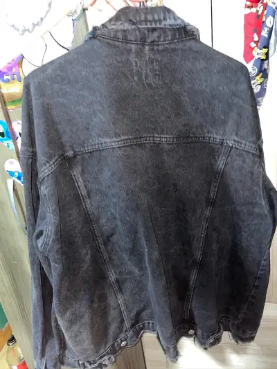 Chaqueta de mezclilla negra para mujer talla XXL - miniatura 1