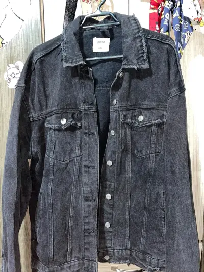 Chaqueta de mezclilla negra para mujer talla XXL - miniatura 2