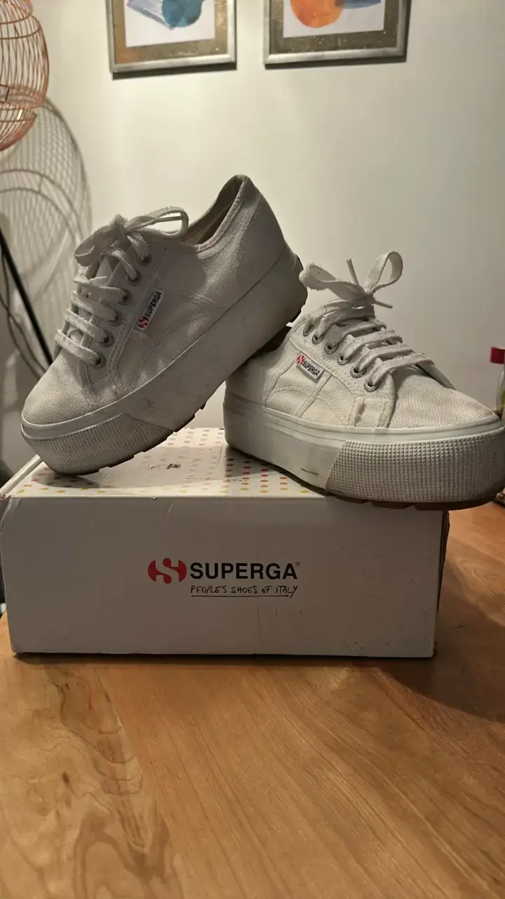 Zapatillas blancas Superga lona mujer - 1