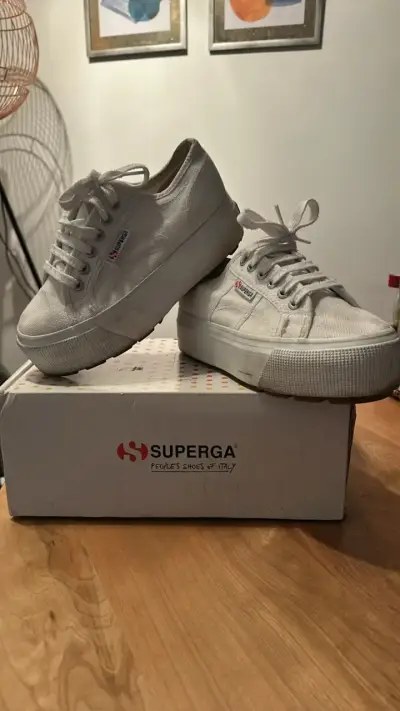 Zapatillas blancas Superga lona mujer - miniatura 1