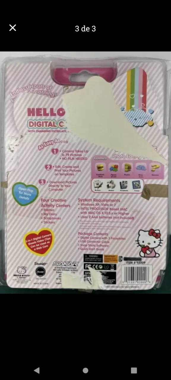 Cámara digital infantil Hello Kitty con carátul - 1