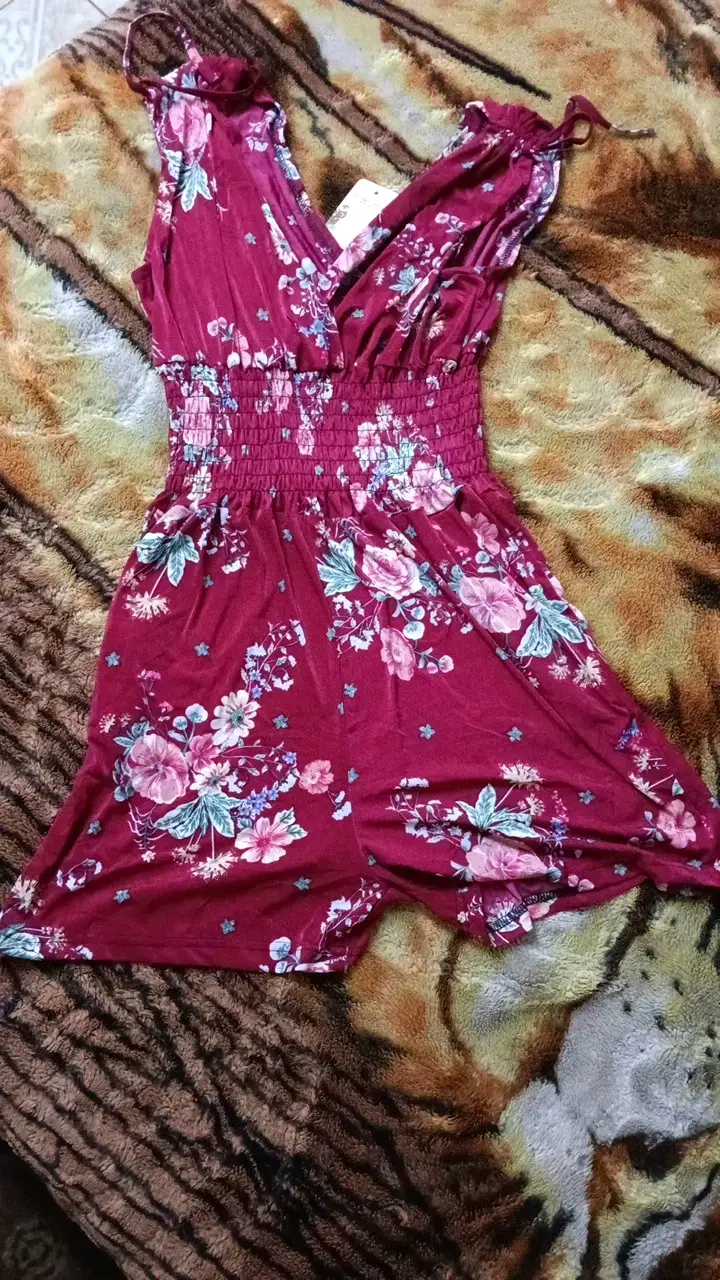 Enterito floral burdeos para mujer - 1