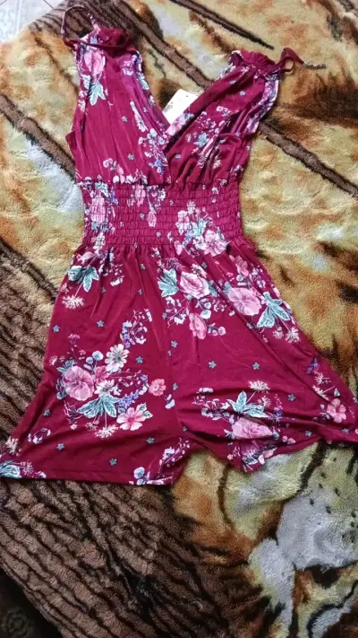 Enterito floral burdeos para mujer - miniatura 1