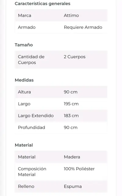 Sofá cama gris con colchón plegable - miniatura 6