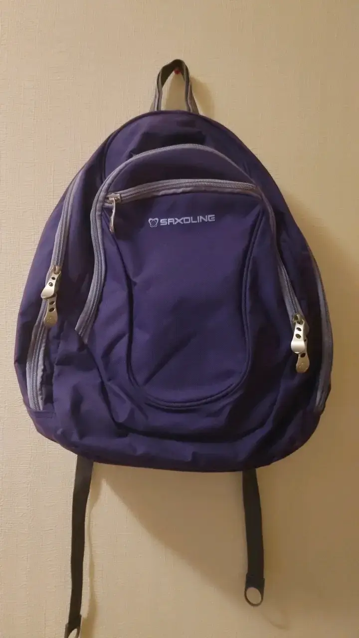 Mochila morada Saxoline con múltiples bolsillos - 1
