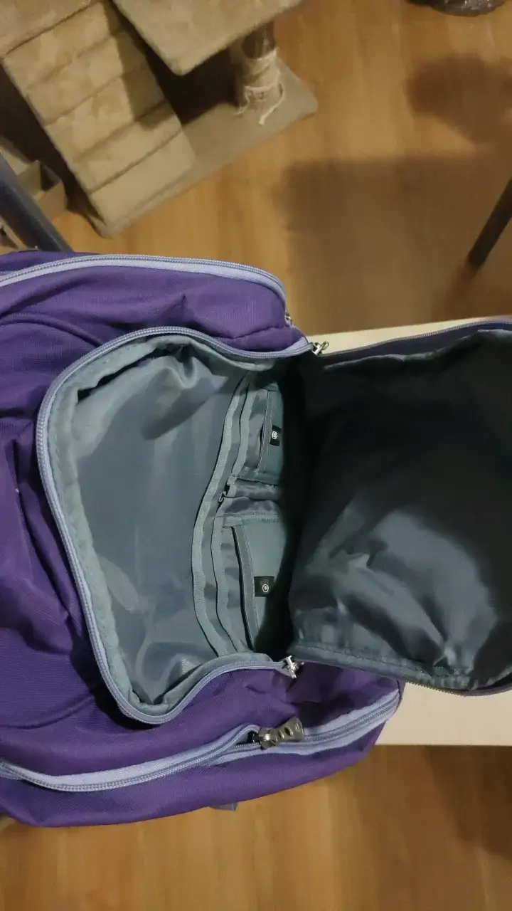 Mochila morada Saxoline con múltiples bolsillos - 4