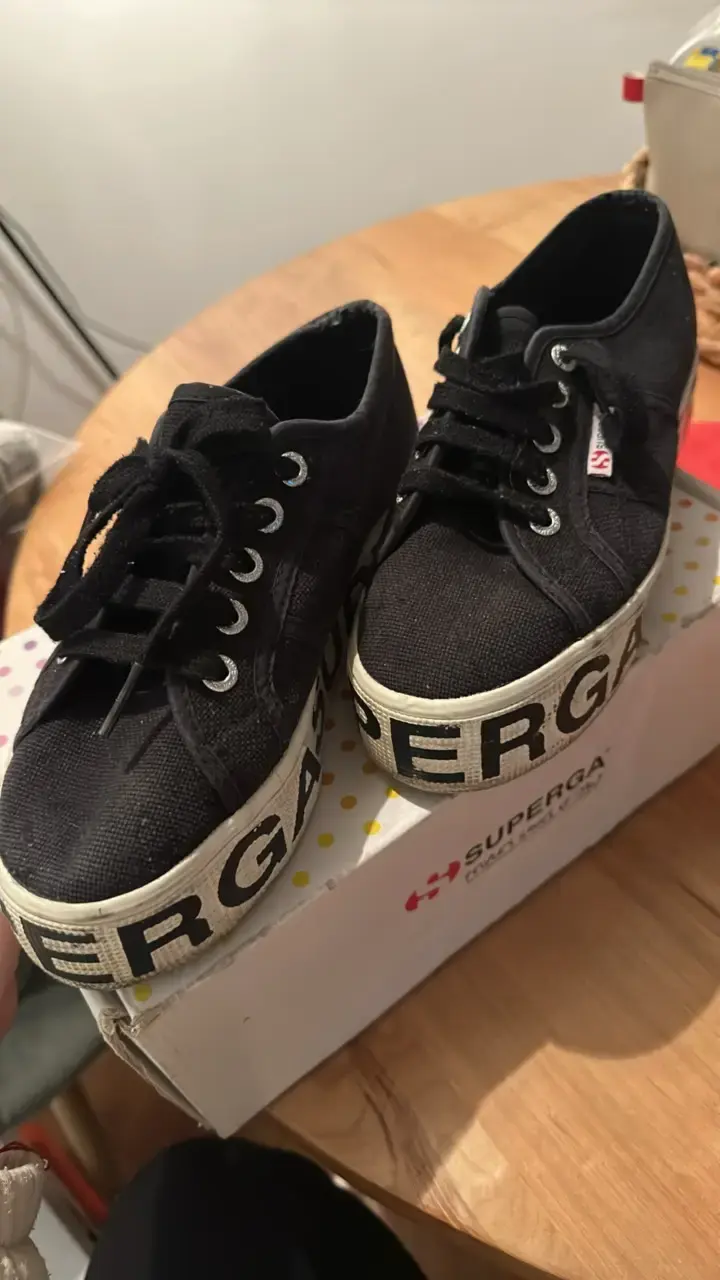 Zapatillas negras Superga con plataforma - 1