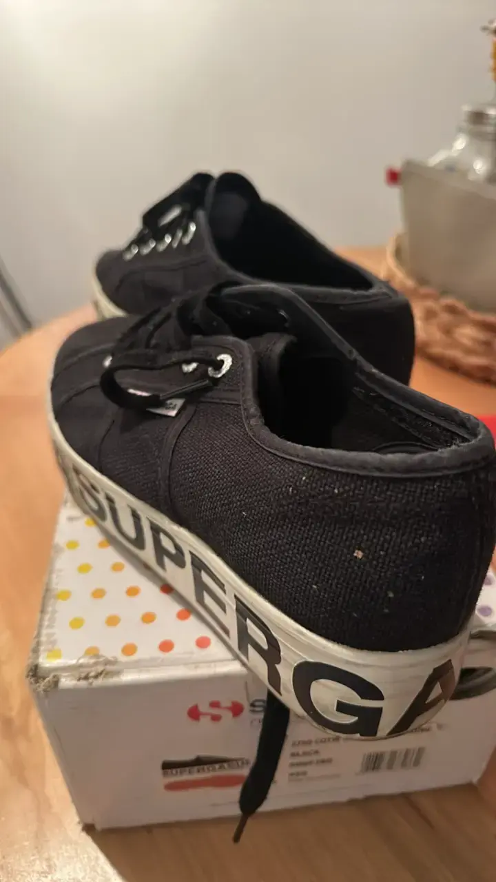 Zapatillas negras Superga con plataforma - 3
