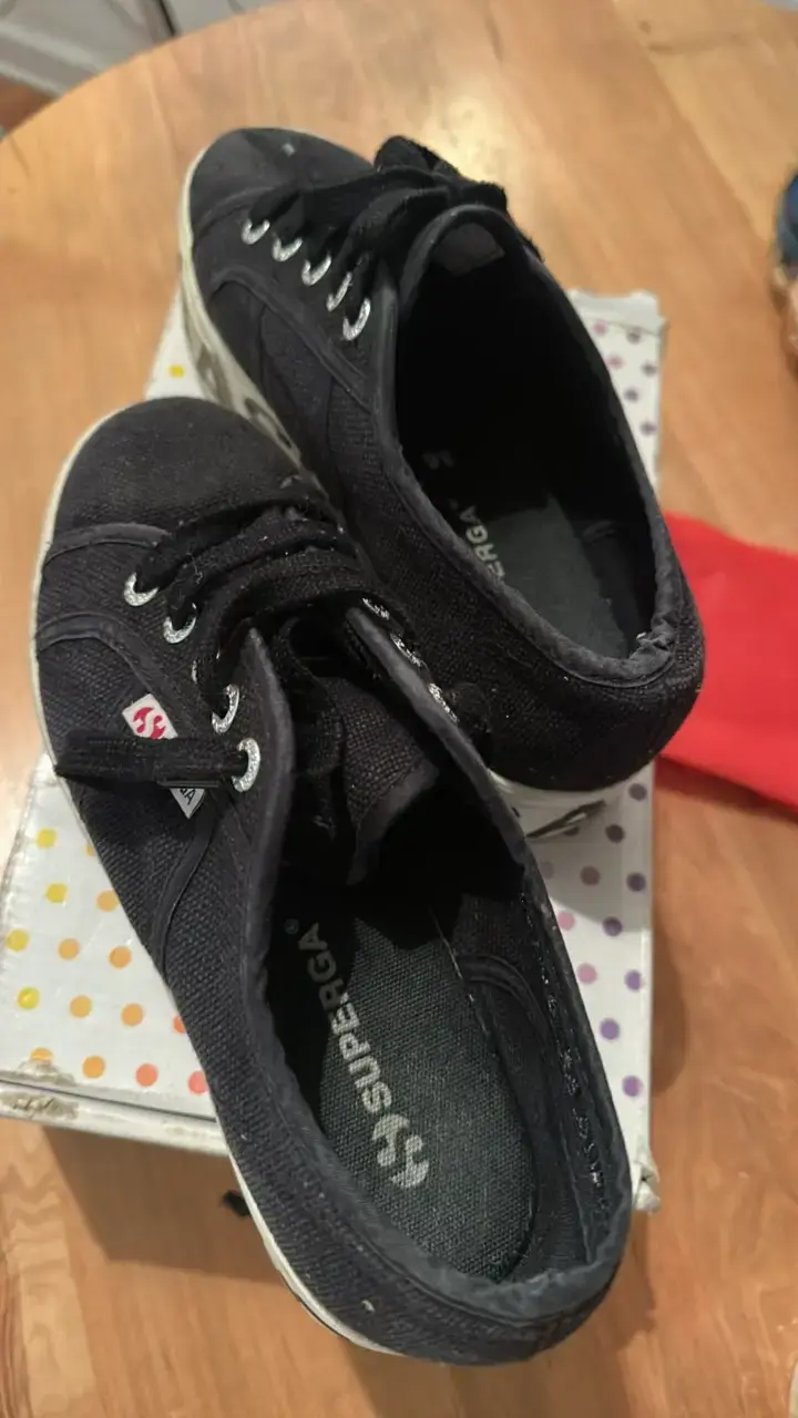 Zapatillas negras Superga con plataforma - 4
