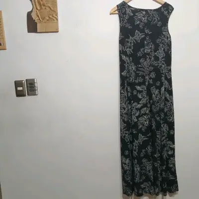 Vestido largo floral Cacharel negro - miniatura 3